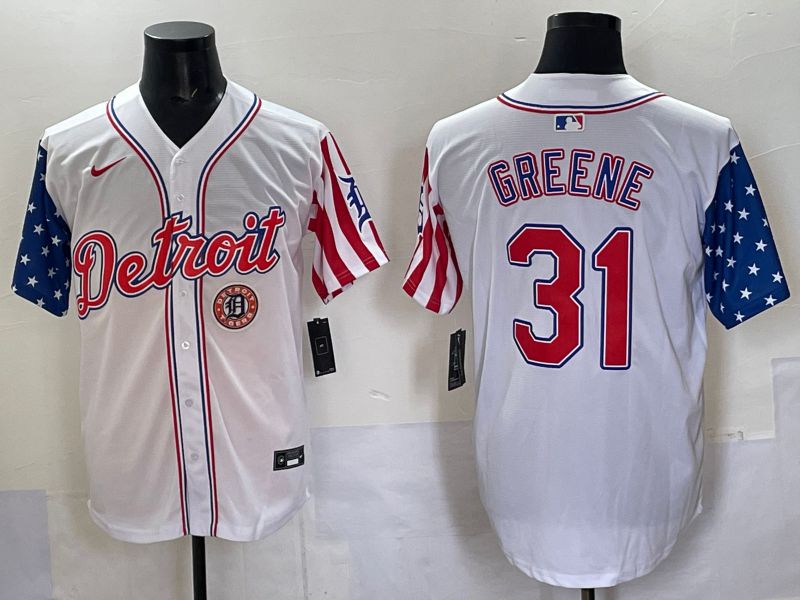 Men Detroit Tigers #31 Greene White National Flags 2025 Nike MLB Jersey style 8